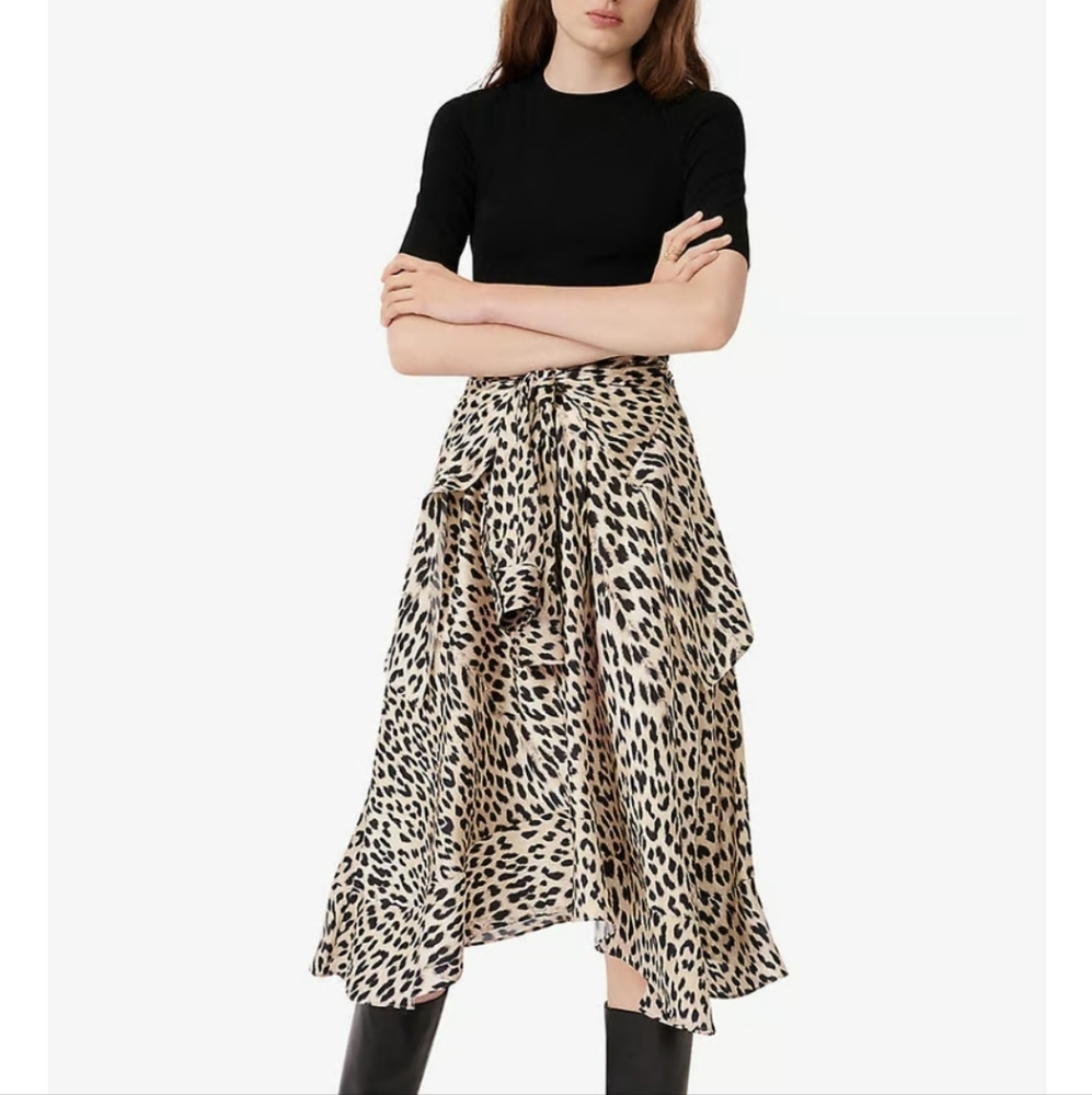 Maje Raprile Leopard Print Skirt Dress